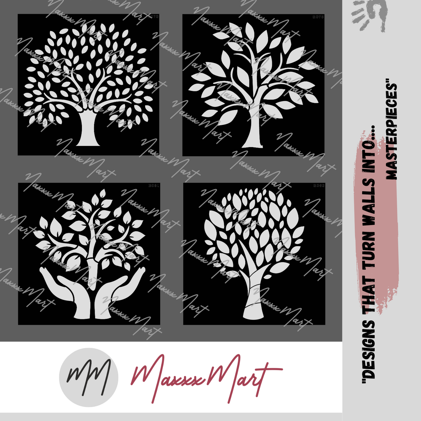 MaxxxMart - Tree wall stencil-1 (Inches)