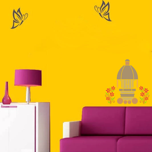 Maxxxmart - Majestic Dome with Floral Accents Wall Stencil