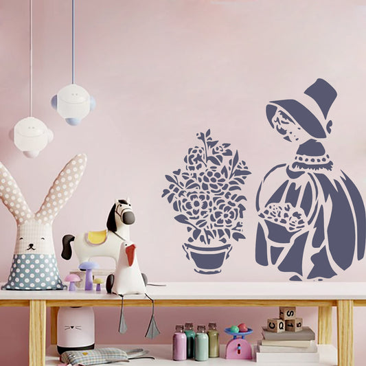 Maxxxmart - Vintage Garden Gatherer wall Stencil (Inches)