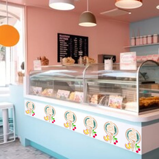 Maxxxmart - Delicious Ice Cream Wall Stencil (Inches)