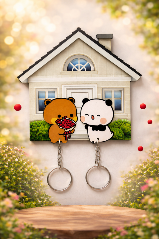 Personalized Couple House Key Holder | Bubu and Dudu design