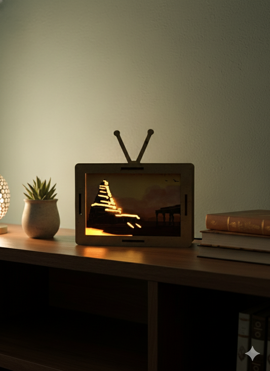 MaxxxMart - Retro TV MDF Art Lamp: Thanjai Periya Kovil