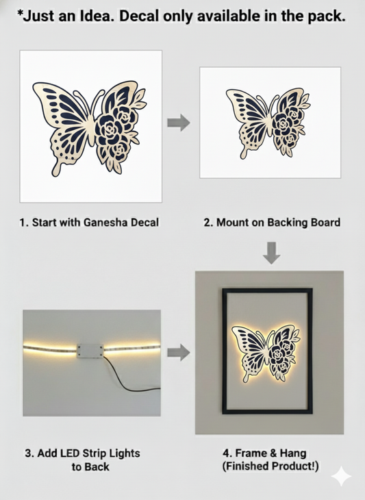 MaxxxMart - Acrylic Butterfly Home Decor Black and Gold