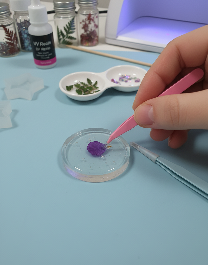 MaxxxMart - 5-Inch Stainless Steel Craft Tweezers Set (Curved & Straight Tip)