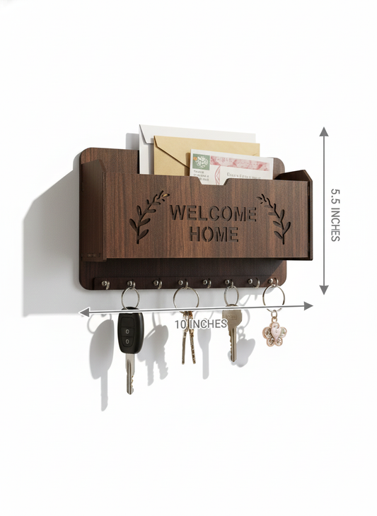 Welcome Home Wall-Mounted Key Holder And Organizer