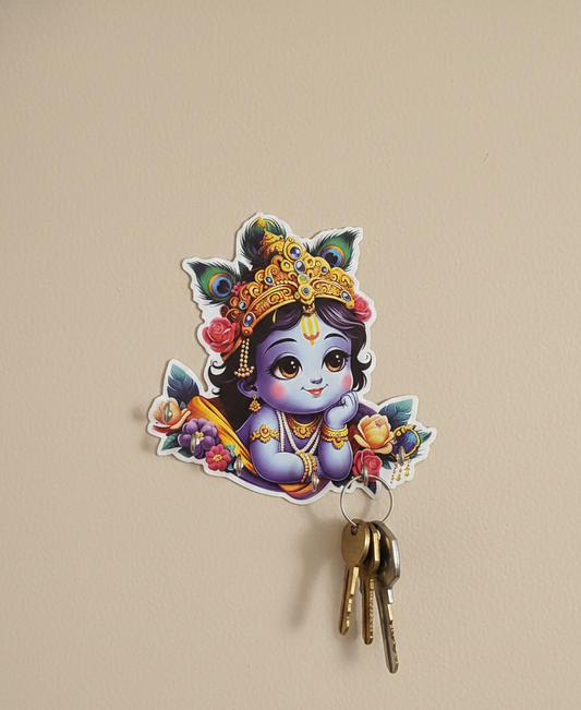 MDF Little Krishna Printed Key Holders