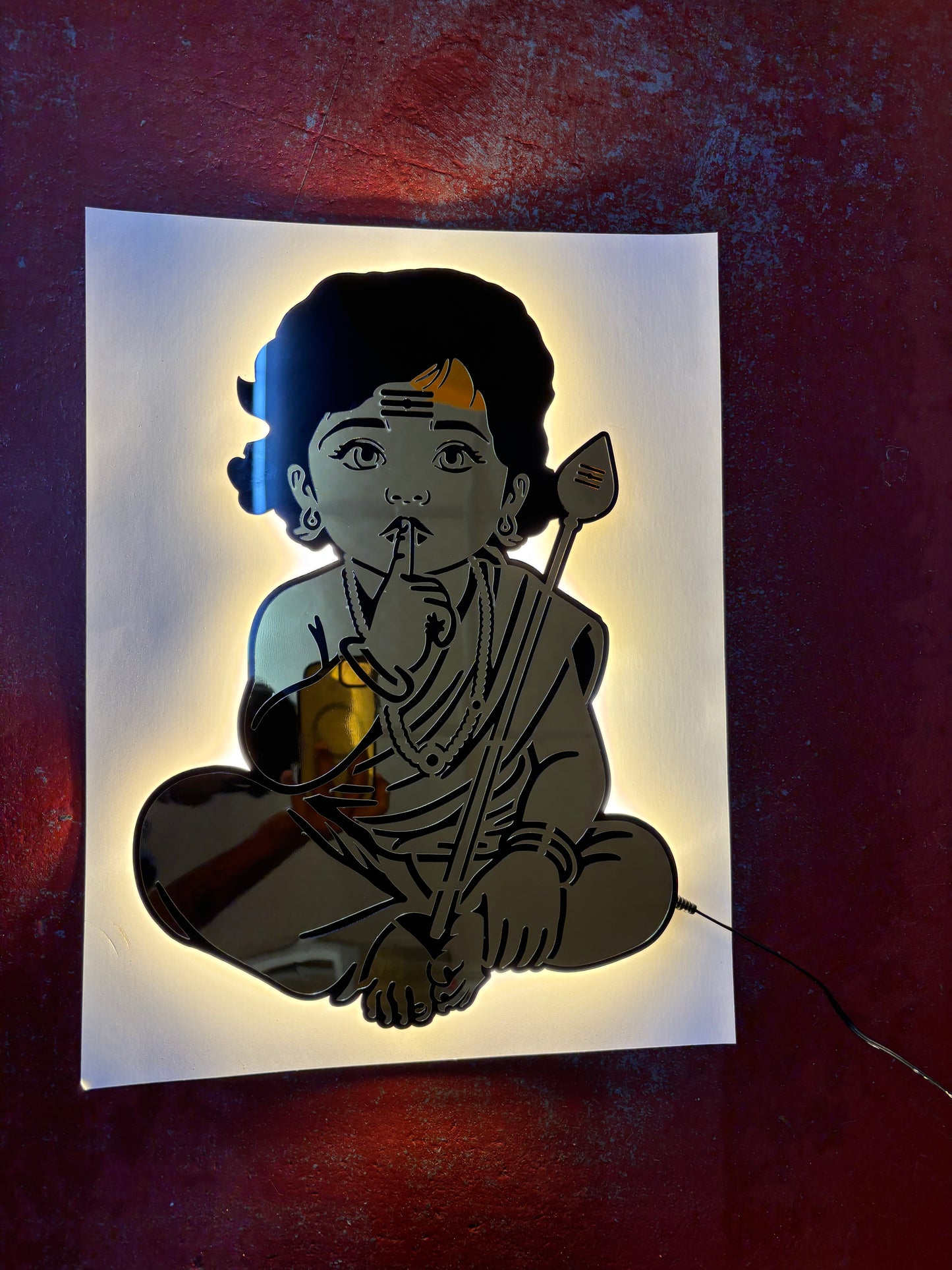 MaxxxMart - Acrylic Bala Murugan Wall Decor (17x12 INCHES)