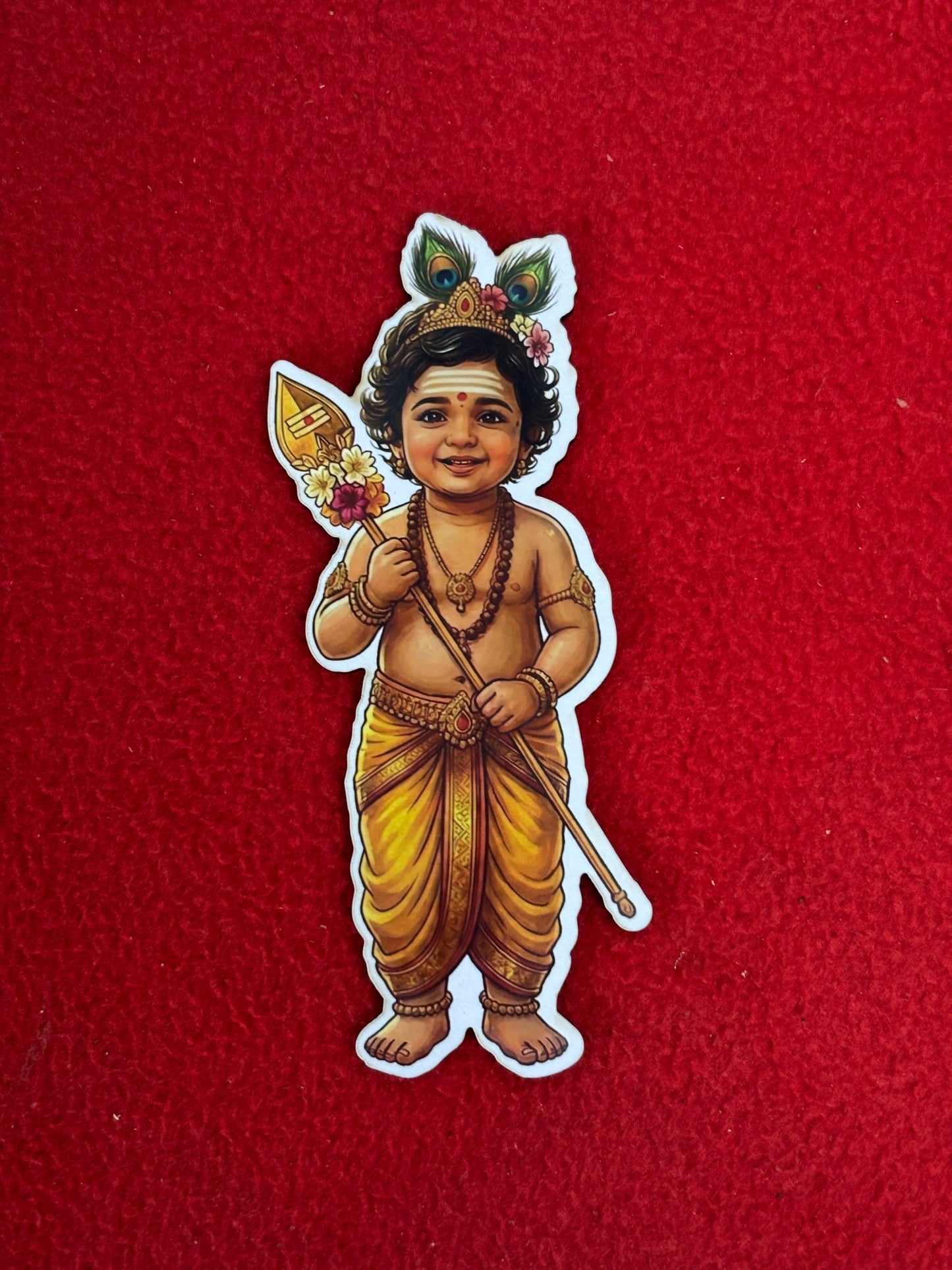 MDF Murugar Fridge Magnet – Spiritual Decorative Art - 4 Inch