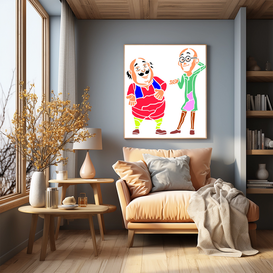 MaxxxMart - Motu Patlu Pack Wall Stencil (Inches)