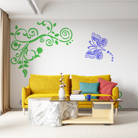 Maxxxmart - Nature and Decorative Wall Stencil Pack (Inches)