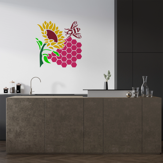 MaxxxMart -Flower Wall Stencil(Inches)