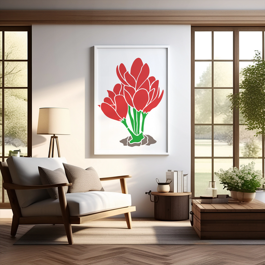 MaxxxMart-Flower Wall Stencil(Inches)