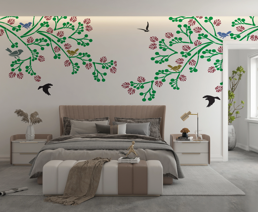 MaxxMart-Trees And Branches Wall Stencil-6 (Inches)