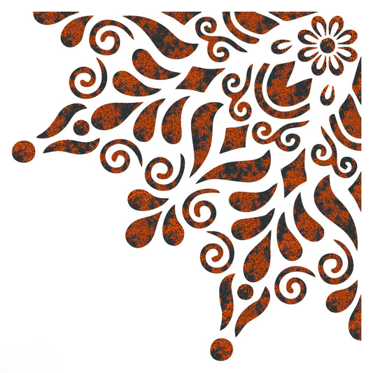 MaxxMart-Mandala Corner Wall Stencil (Inches)