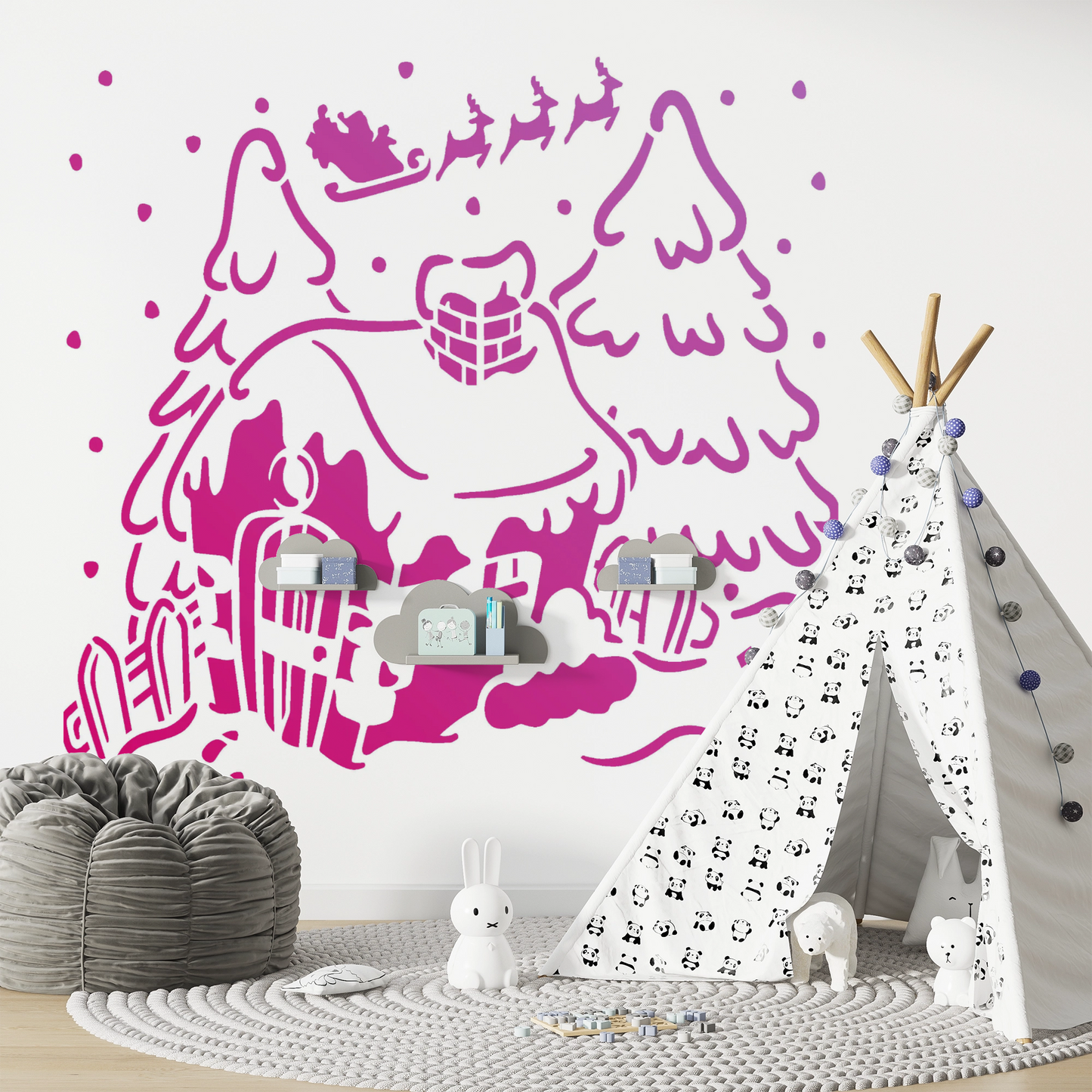 MaxxxMart - Christmas Theme wall Stencil (Inches)