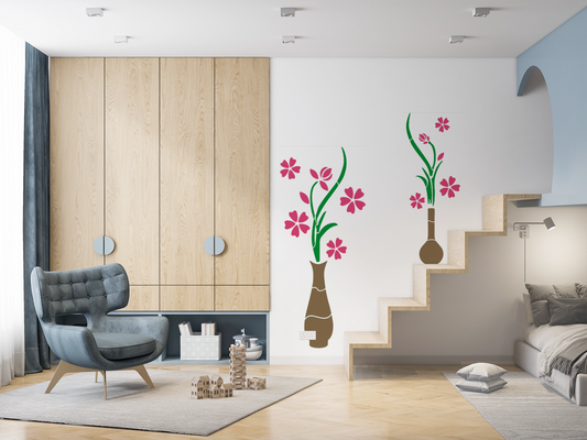 MaxxxMart-Flower Pattern Wall stencil (Inches)