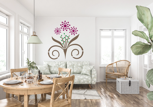 MaxxxMart - Flower Wall stencil (Inches)