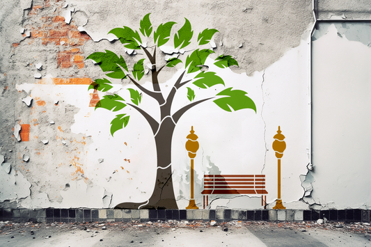 MaxxxMart-Trees And Branches Wall stencil (Inches)