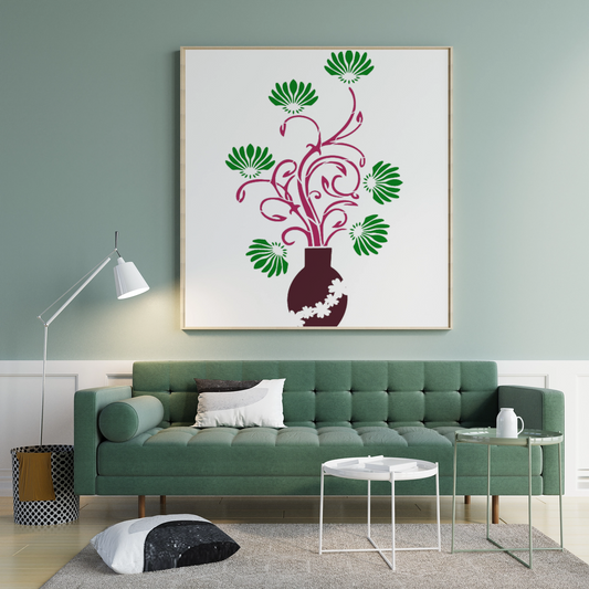 MaxxxMart -Flower Wall Stencil-2 (Inches)