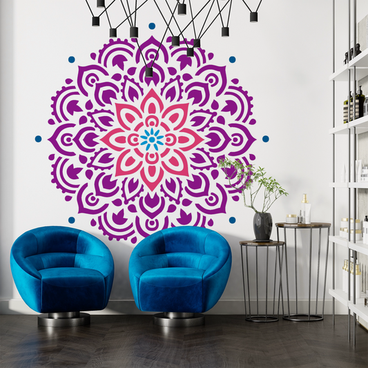 MaxxxMart -Mandala Pattern Wall Stencil-1 (Inches)