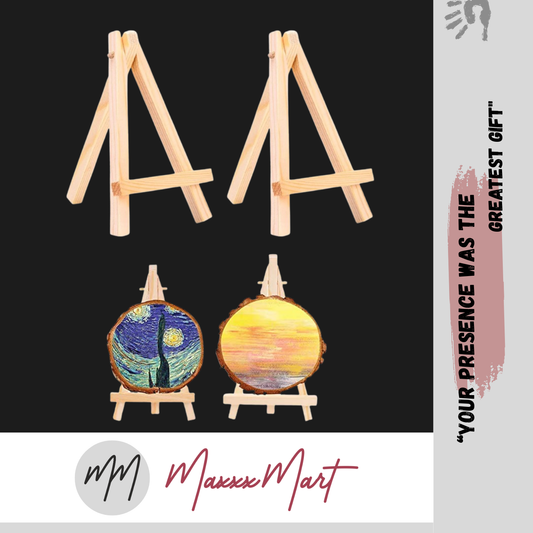 MaxxxMart - Mini Wooden Easel Tripod Stand