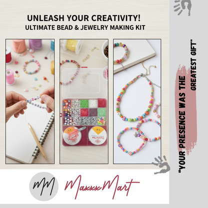 MaxxxMart - Bracelet Making Kit for Kids DIY Colorful Bracelet Necklace Making, Activity Games for Girls