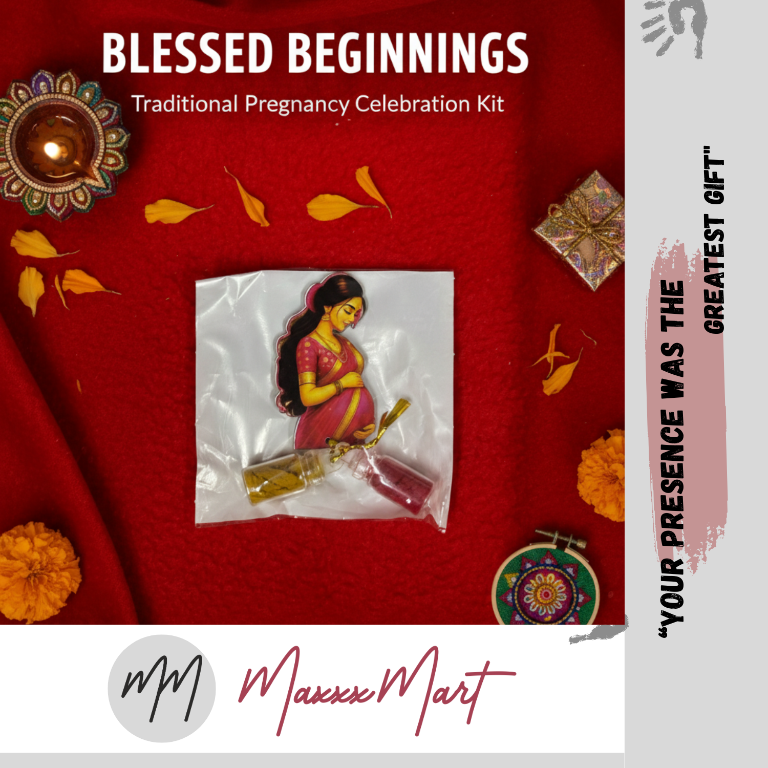MaxxxMart - Baby Shower Haldi Kumkum | Ideal for babyshower Return Gifts, Festivals &Traditional Functions