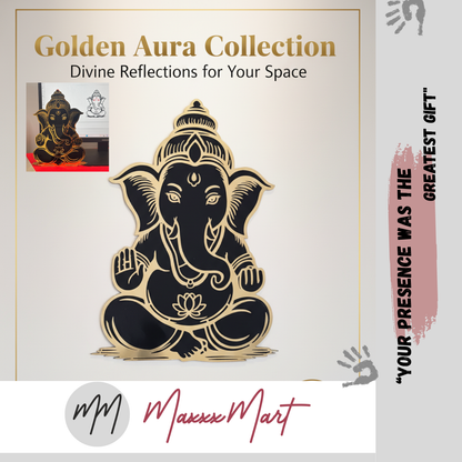 MaxxxMart - Acrylic Ganesha Home Decor Black and Gold