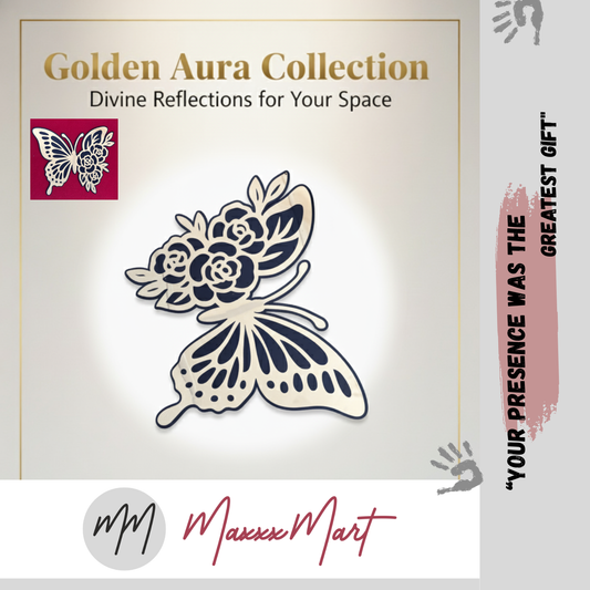 MaxxxMart - Acrylic Butterfly Home Decor Black and Gold