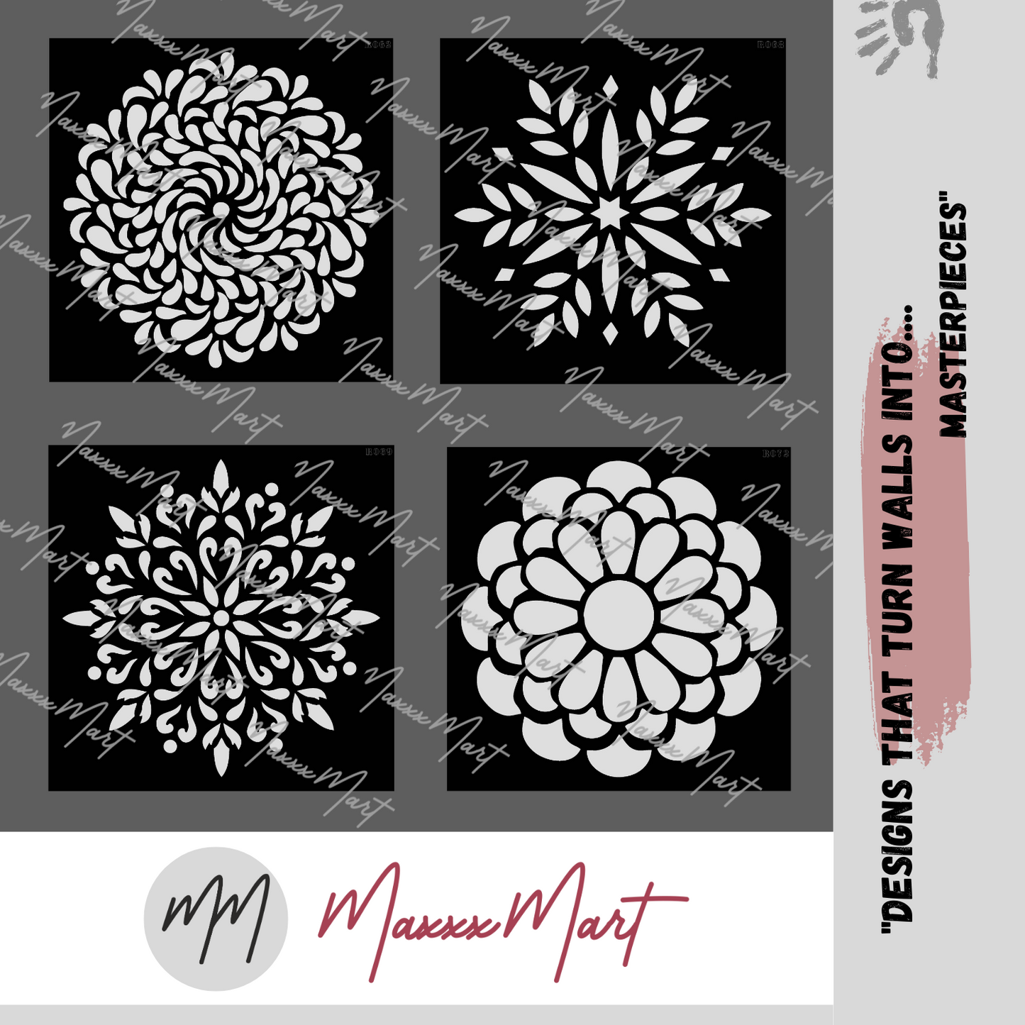 Maxxxmart - Vortex Petals Design Mandala-1 (Inches)
