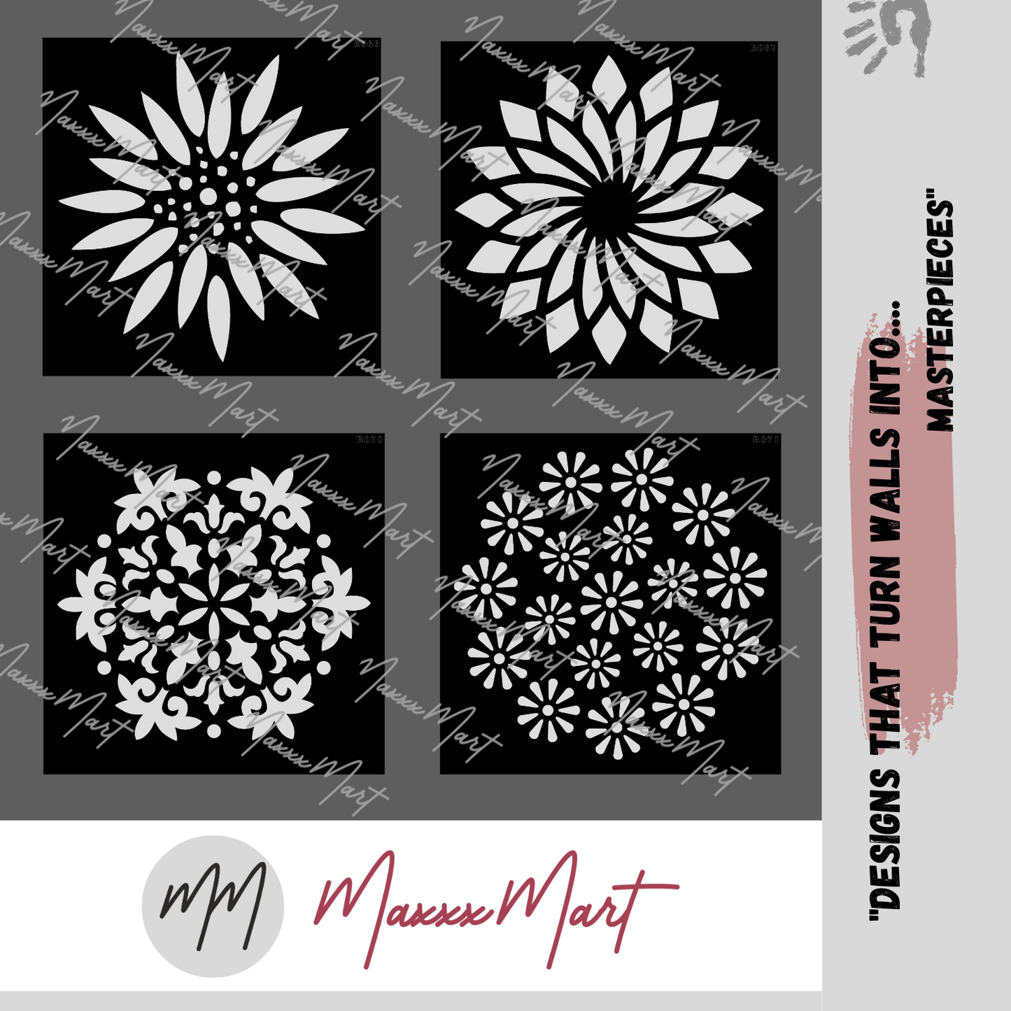 Maxxxmart - Vortex Petals Design Mandala-2 (Inches)