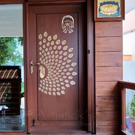 Maxxxmart Namaste Wall Stencil – Traditional Greeting Design (Inches)