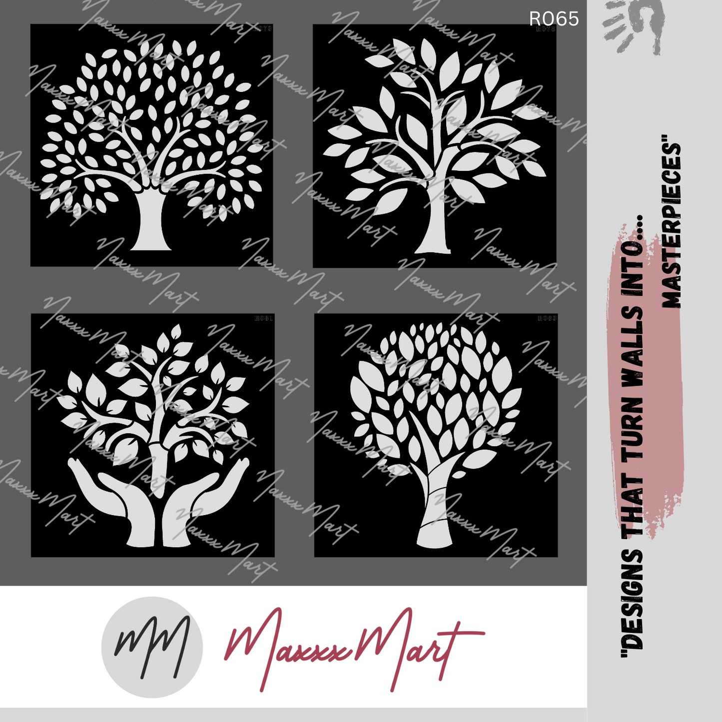 MaxxxMart - Tree wall stencil-1 (Inches)