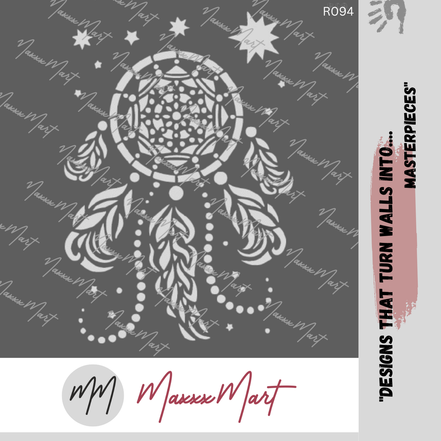 Maxxxmart - Mystic Dreamcatcher Stencil (Inches)