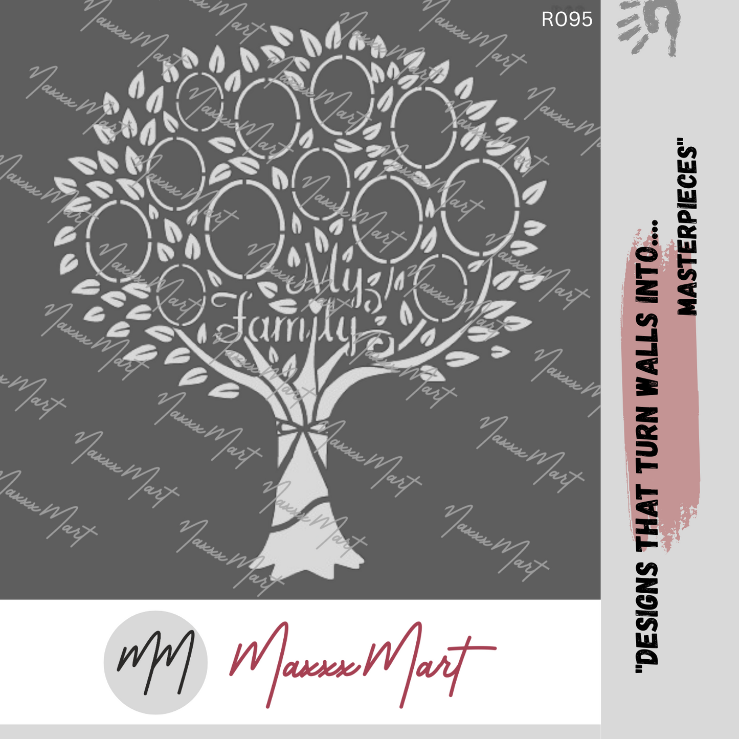 MaxxxMart - My Family Tree wall stencil (Inches)