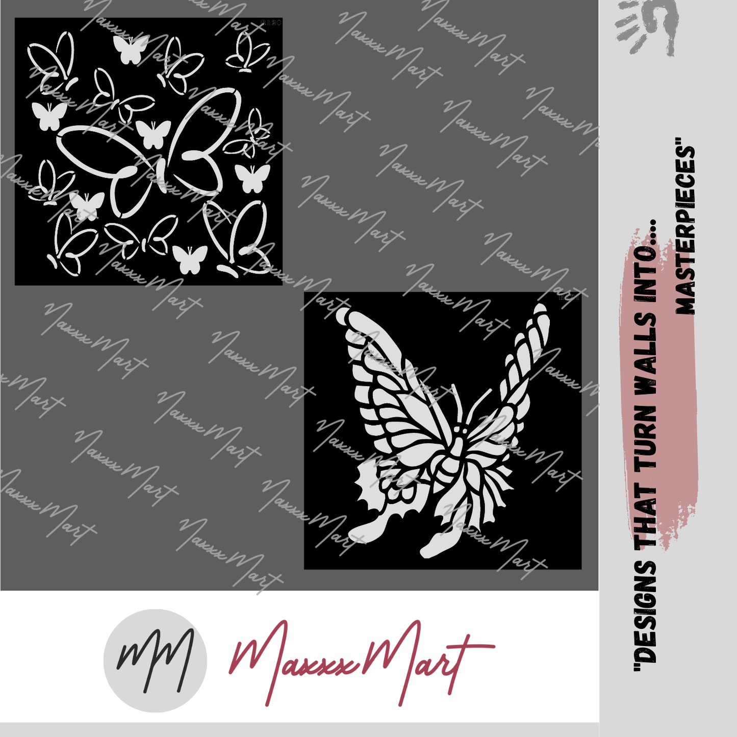 MaxxxMart - Butterfly wall Stencil (Inches)