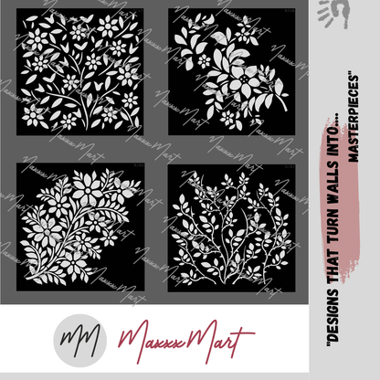 MaxxxMart - Flower Wall Stencils-3 (Inches)