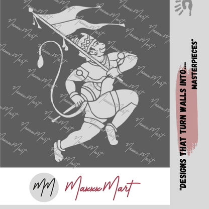 Maxxxmart -  Lord Hanuman Wall Stencil (Inches)