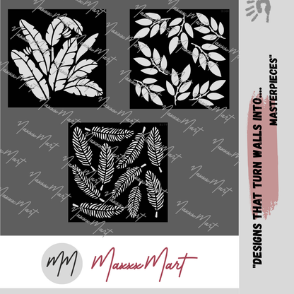 MaxxxMart - Leaf Wall Stencil (Inches)