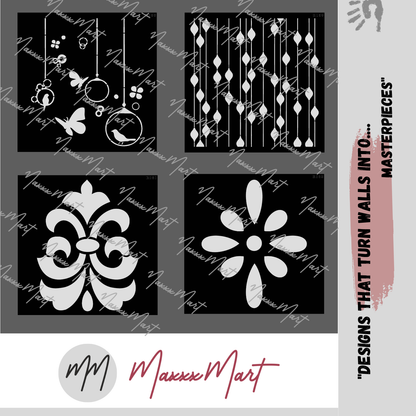 MaxxxMart - Wall pattern Stencil -1 (Inches)