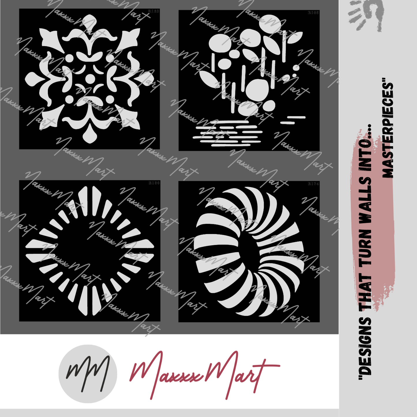 MaxxxMart - Wall pattern Stencil -2 (Inches)