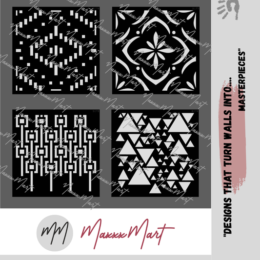MaxxxMart - Wall pattern Stencil -3 (Inches)