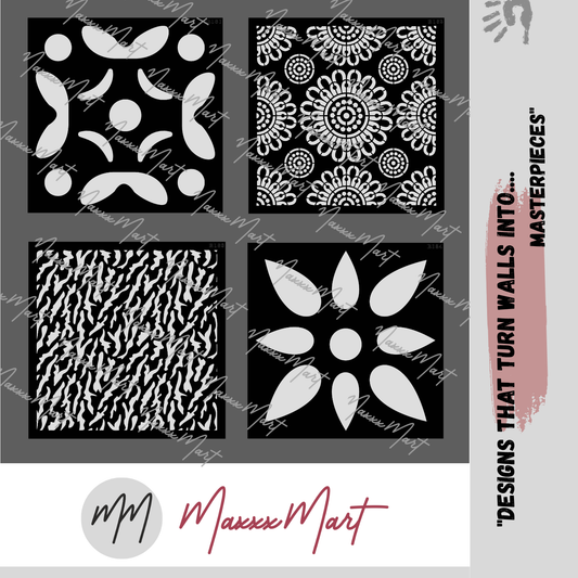 MaxxxMart - Wall pattern Stencil -4 (Inches)