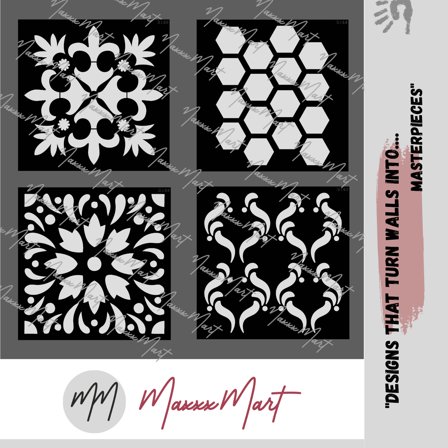 MaxxxMart - Wall pattern Stencil -5 (Inches)