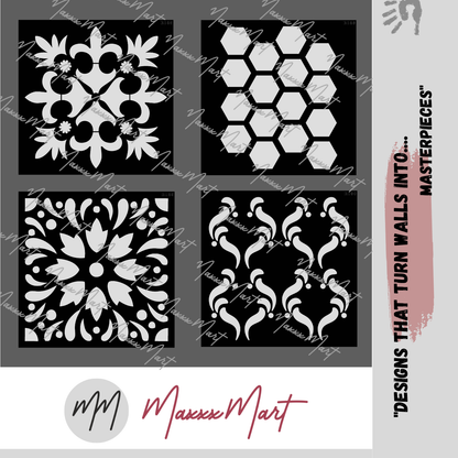 MaxxxMart - Wall pattern Stencil -5 (Inches)