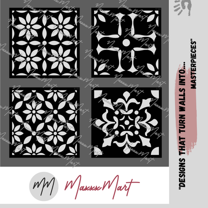 MaxxxMart - Wall pattern Stencil -6(Inches)