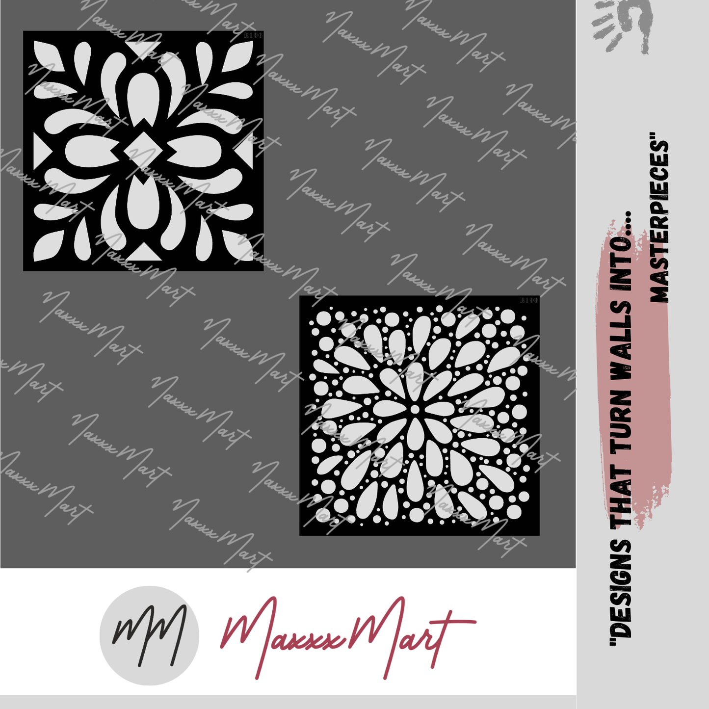 MaxxxMart - Wall pattern Stencil -7 (Inches)
