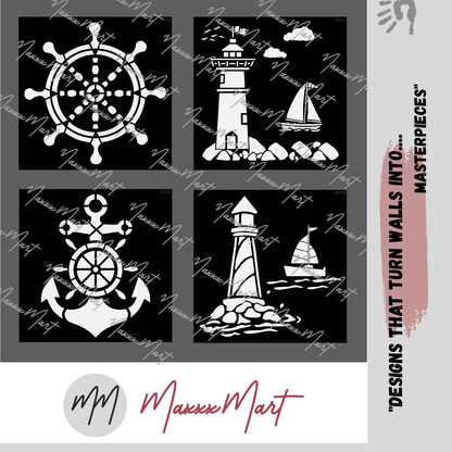 Maxxxmart - Multi Theme Craft Wall Stencil Collection (Inches)