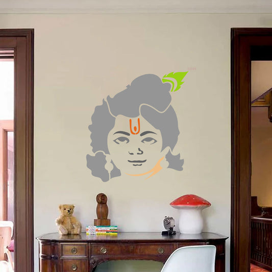 Maxxxmart Lord Krishna Face Stencil – Divine Spiritual Design(inches)