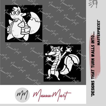 MaxxxMart - Dora And Boots Pack-2 Wall Stencil (Inches)